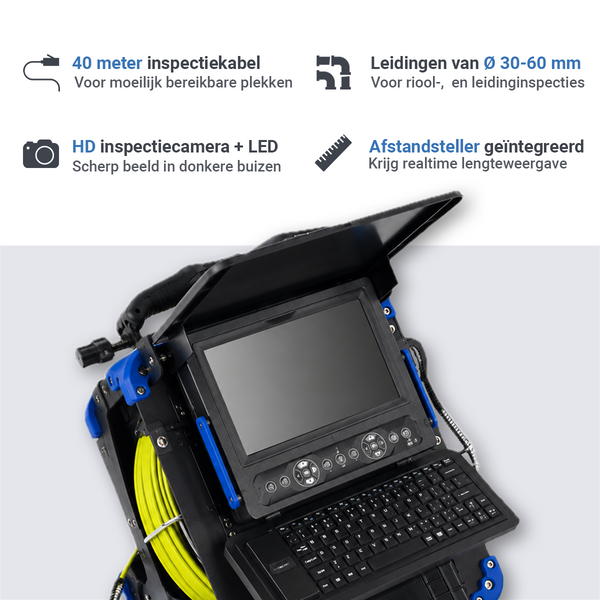 Webvision Inspectiecamera 14 mm met 10.1 inch Scherm – Voor Smalle Leidingen 20-60 mm