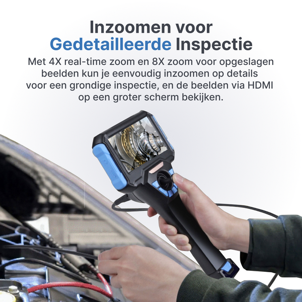 Webvision WVS40 Industriële Endoscoopcamera – 6mm Lens – 720° Beweegbare Kop – Afneembare Kabel (1–10m) – IP68 – Hittebestendig