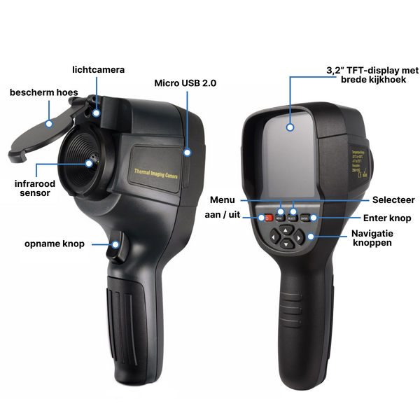 Webvision WVE320 Warmtebeeldcamera – Professionele Thermische Imager voor Lekdetectie, Inspecties & Onderhoud