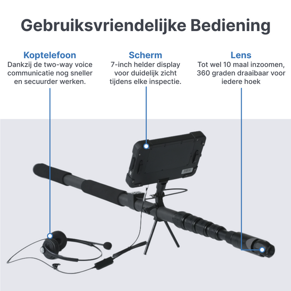 Webvision Professionele Telescopische Inspectiecamera met 360° PT - 4K Monitor