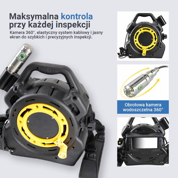 Webvision Kamera Inspekcyjna do Kominów 20 m z Podwójną Kamerą i Monitorem 7