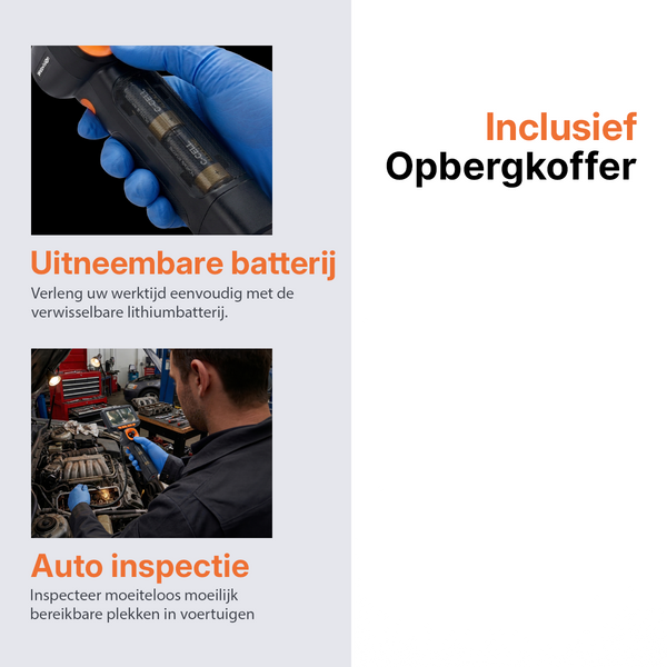 Webvision Endoscoop Inspectie Camera - 6mm Lens - 720° Beweegbare kop - 2 Meter kabel- IP68 - SD Kaart