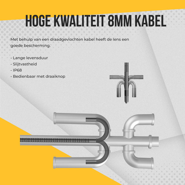 Webvision Industriële Endoscoop Camera Met Bedienbare 360° Graden Lens - 1M kabel - IP68