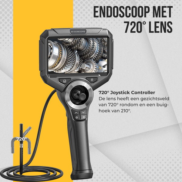 Webvision Endoscoop Inspectie Camera - 720° Beweegbare kop - 5.0" inch IPS-scherm - IP68 - SD Kaart