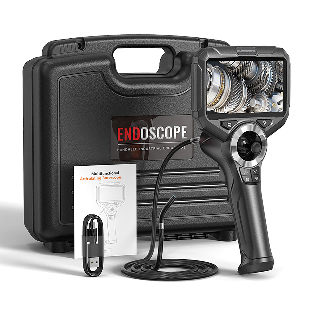 Webvision Endoscoop Inspectie Camera - 6mm Lens - 720° Beweegbare kop - 5.0" inch IPS-scherm - IP68 - SD Kaart