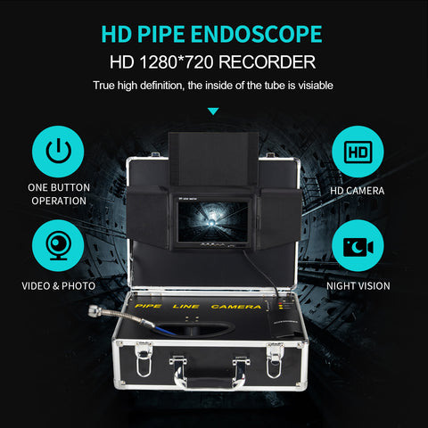Endoscoop Camera met 20M Kabel - FullHD - Inspectiecamera - 25mm - 7.0"Scherm - IP68 - Incl. Micro SD Kaart 32GB 