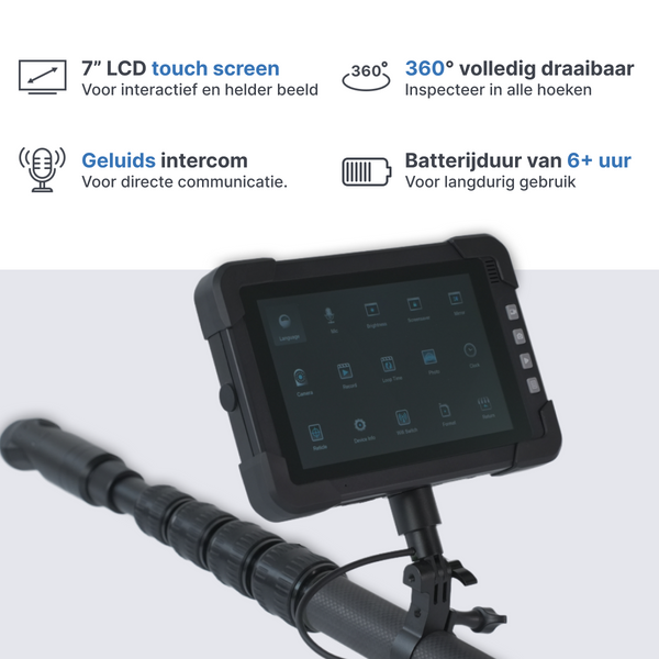 Webvision Professionele Telescopische Inspectiecamera met 360° PT - 4K Monitor