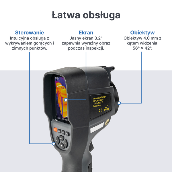 Webvision WVE320 Kamera Termowizyjna – Profesjonalne urządzenie do wykrywania wycieków, inspekcji budynków i diagnostyki technicznej