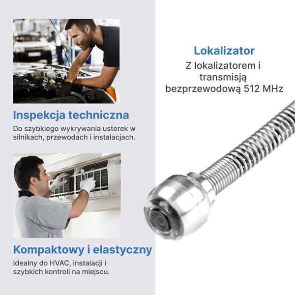 Webvision Kamera Kanalizacyjna z Obiektywem FHD 25 mm – Kamera Inspekcyjna z Ekranem 7" – Opcje Przewodu: 20 m, 30 m, 40 m – IP68