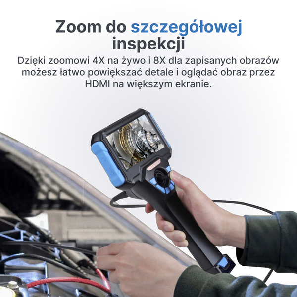 Webvision WVS40 Przemysłowa Kamera Endoskopowa – Obiektyw 6 mm – Głowica Obrotowa 720° – Odłączany Przewód (1–10 m) – IP68 – Odporna na Wysokie Temperatury