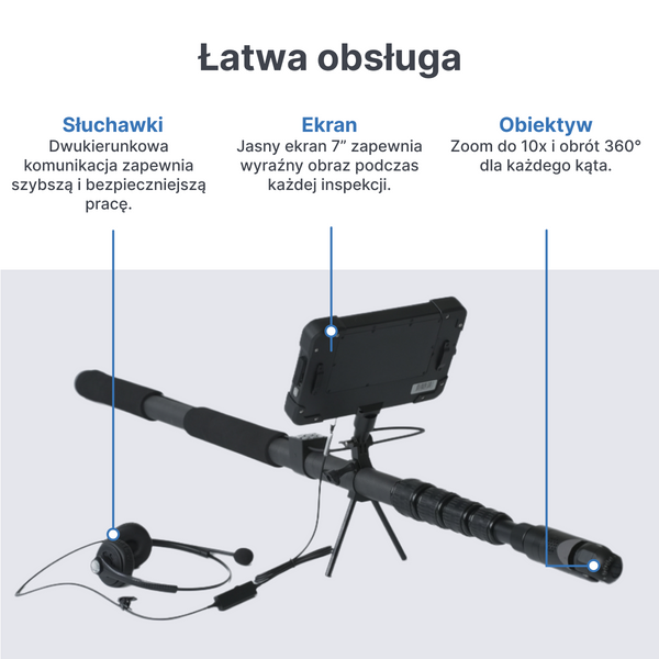 Webvision Teleskopowa Kamera Inspekcyjna 360° PT – Monitor 4K