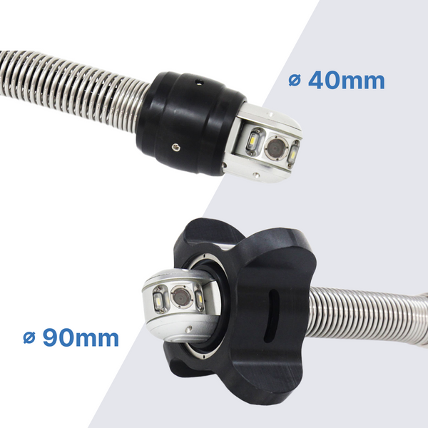 Webvision Profesjonalna Kamera Inspekcyjna 40 m – Głowica Pan & Tilt 28 mm – Obrót 360° / Pochylenie 180° – Monitor HD 10,1" – Kamera Kanalizacyjna 512 Hz