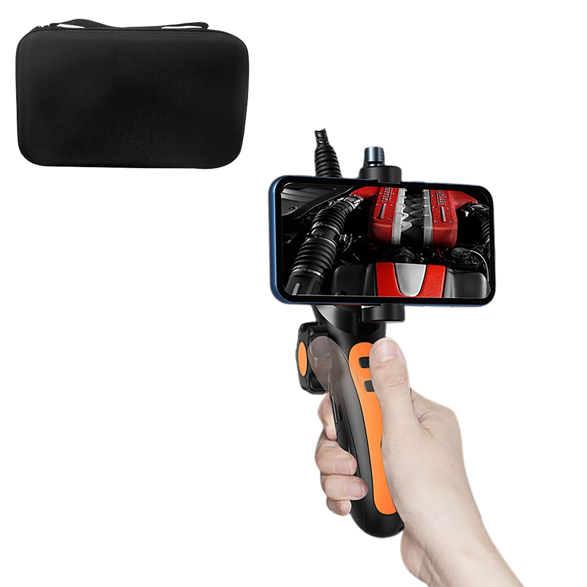DPduct Endoscopische camera, industriële inspectiecamera met dubbele lens met licht, 5 inch HD 1920p IPS-scherm DPduct Endoscopische camera, industriële inspectiecamera met dubbele lens met licht, 5 inch HD 1920p IPS-scherm