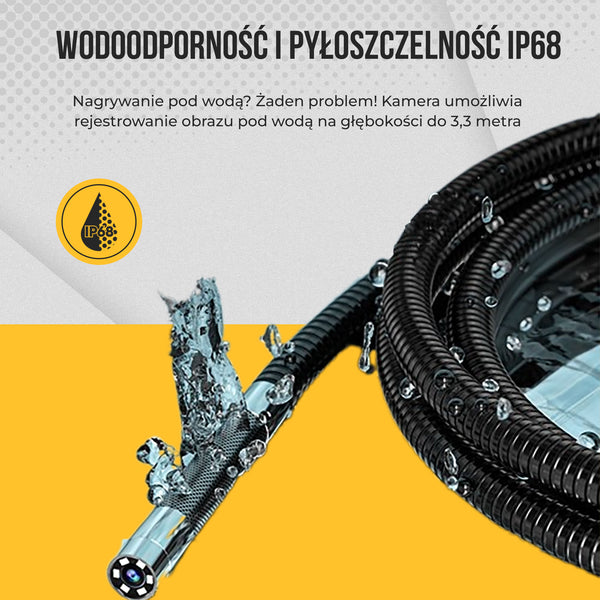Webvision Kamera Endoskopowa z Głowicą Sterowaną 720° – Obiektyw 3,9 mm – Ekran IPS 5,0" – IP68 – Karta SD