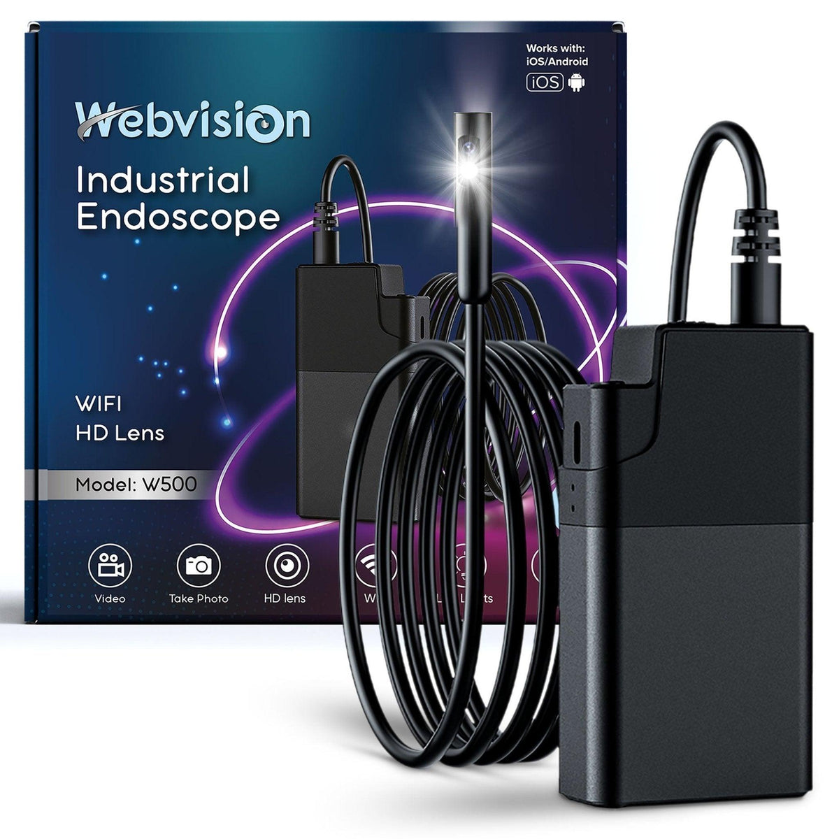 Webvision Dual Lens Endoscoop Camera - Full HD - Android/iOS - 5-10M