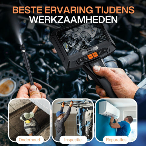 Endoscoop Inspectie Camera - Professionele Inspectiecamera - Industriële Endoscoop met Dual Lens - Ingebouwde Temperatuur Sensor - Zwart - Endoscoopwereld.nl