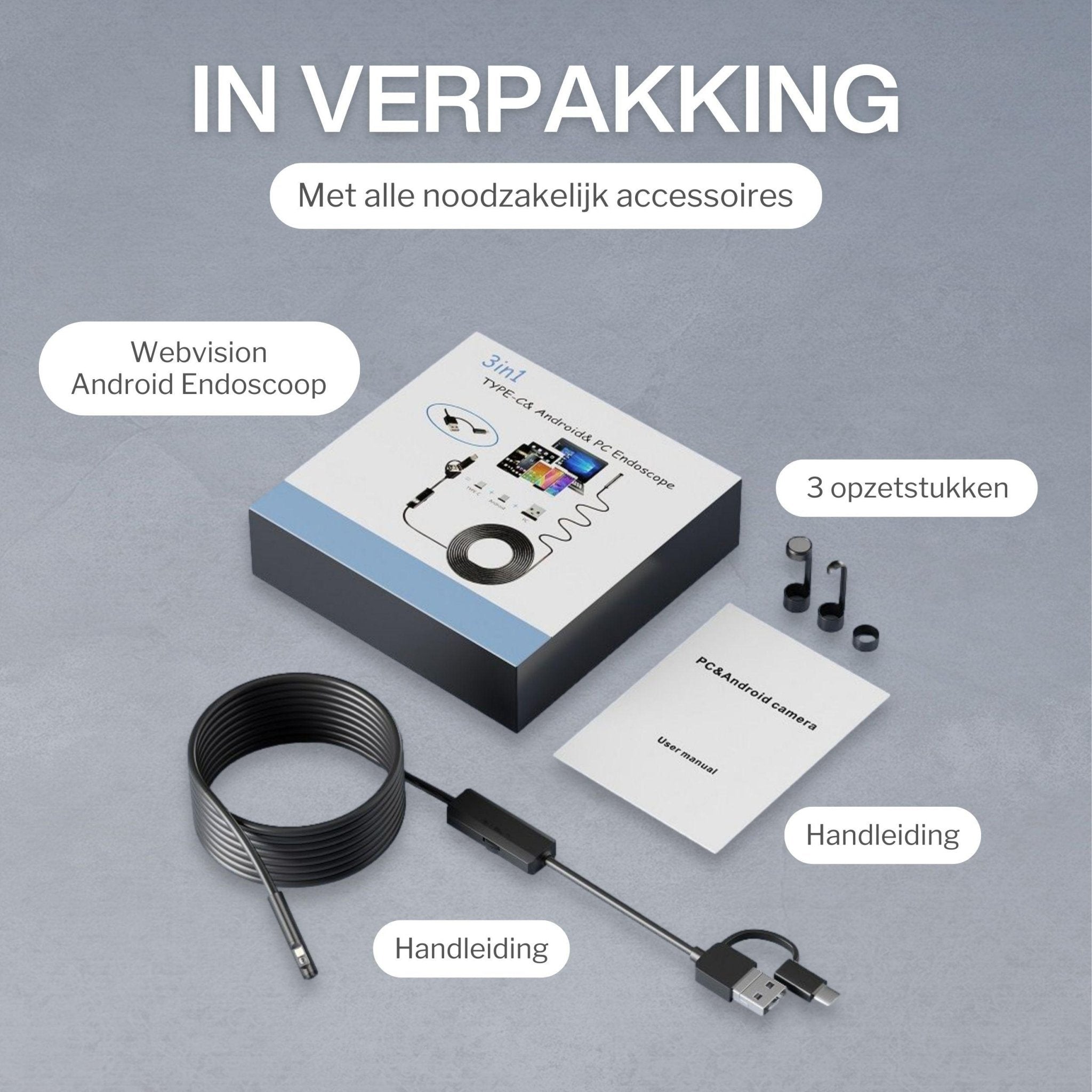 Aopick USB Borescope endoscoop met 8 LED-verlichting Aopick USB Borescope endoscoop met 8 LED-verlichting